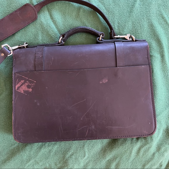 Filson Bridle Leather Briefcase - Field Satchel Made In USA Veg Tan Leather - Picture 11 of 14